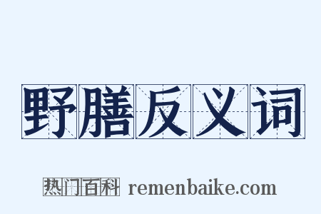 野膳反义词是什么意思的图片